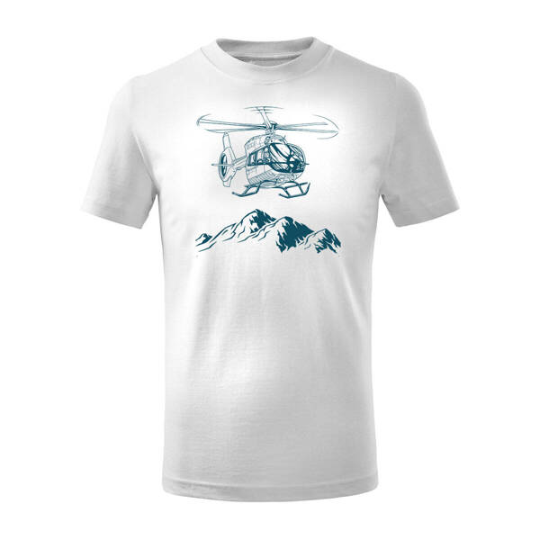 Koszulka dla dzieci dziecięca dla pilota helikoptera śmigłowiec helikopter biała