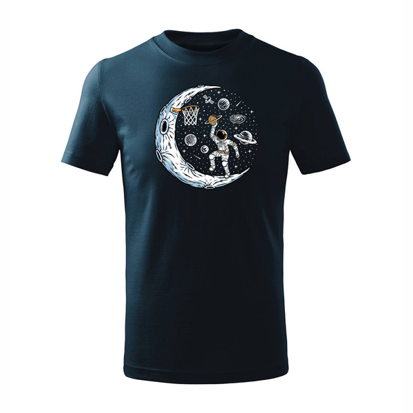 Koszulka dziecięca z astronautą astronauta kosmosem kosmos koszykówka granatowa