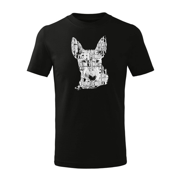 Koszulka dla dzieci dziecięca z bulterierem bulterier bull terrier czarna