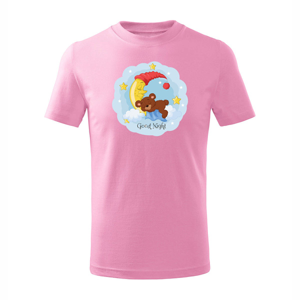 Koszulka dziecięca do spania z księżycem księżyc w księżyce różowa