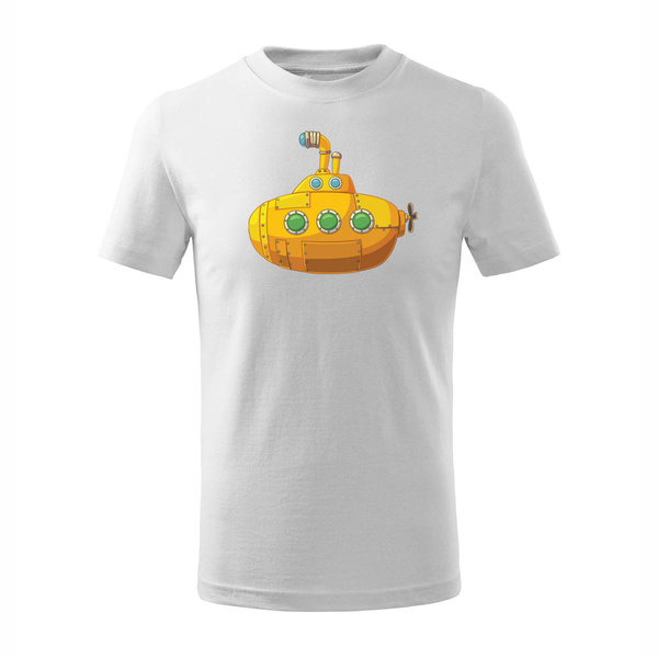 Koszulka dziecięca z łodzią podwodną batyskafem łódź podwodna batyskaf biała