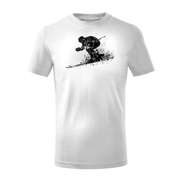 Koszulka dla dzieci dziecięca narciarska na narty narciarz Carving dla narciarza biała