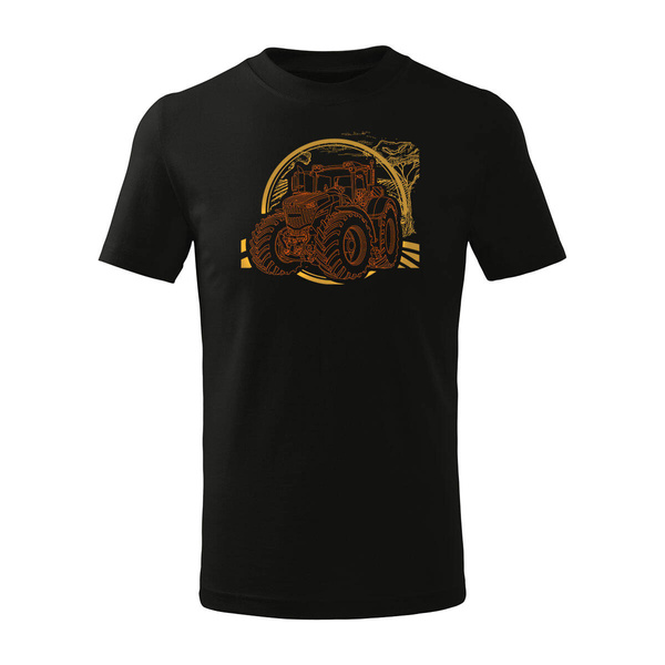 Koszulka dla dzieci z traktorem Fendt dla rolnika czarna