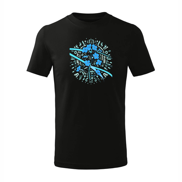 Koszulka dla dzieci dziecięca z niezapominajką niezapominajka dzień niezapominajki ekologa czarna