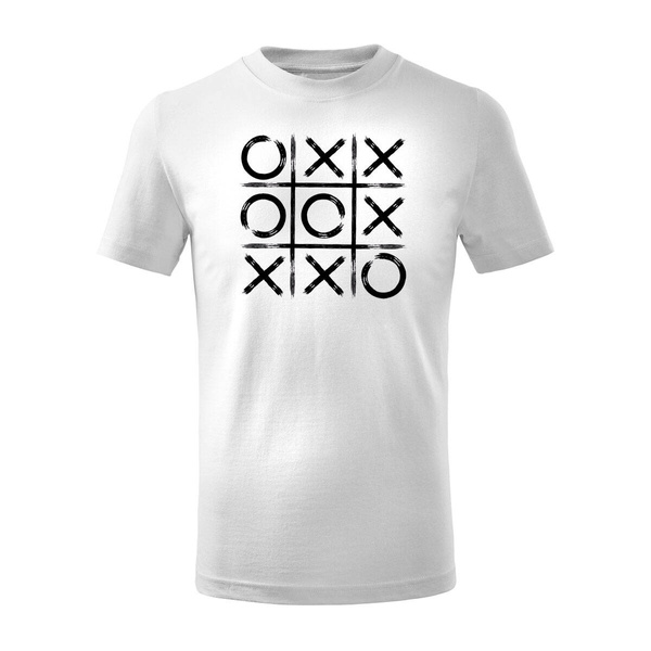 Koszulka dla dzieci dziecięca z grą kółko i krzyżyk biała