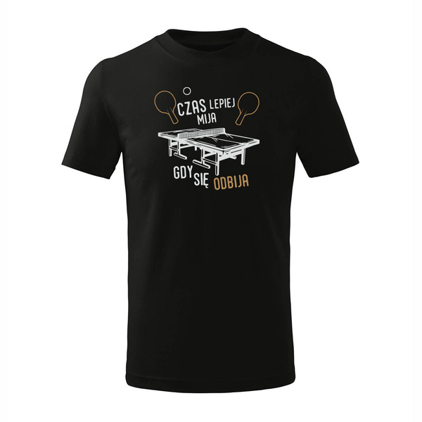 Koszulka dziecięca dla tenisisty do tenisa tenis stołowy ping pong czarna