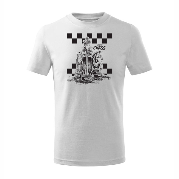 Koszulka dla dzieci dziecięca szachy dla szachisty z szachami w szachy biała