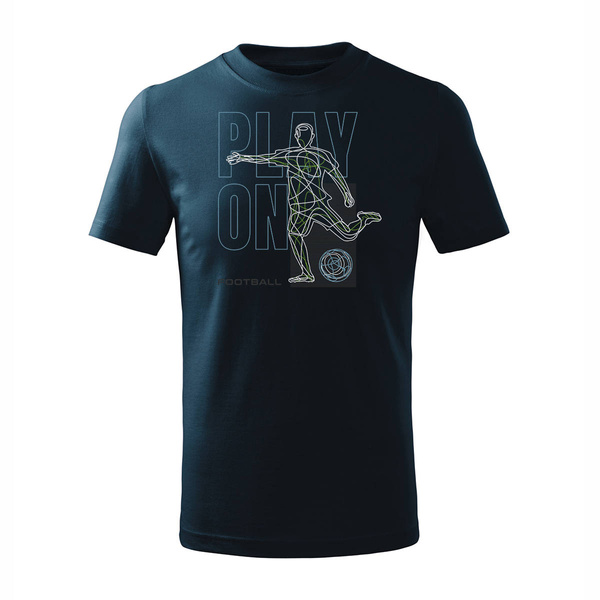 Koszulka dla dzieci dziecięca dla piłkarza z piłkarzem piłkarz piłkarska granatowa