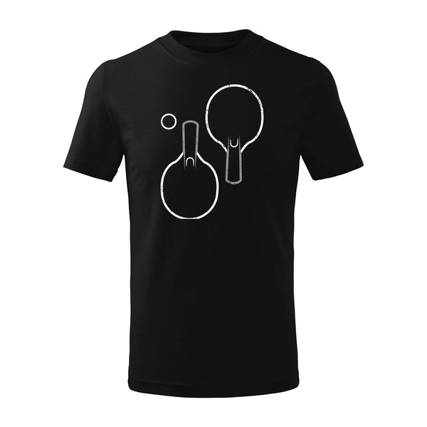 Koszulka dziecięca dla tenisisty do tenisa tenis stołowy ping pong czarna