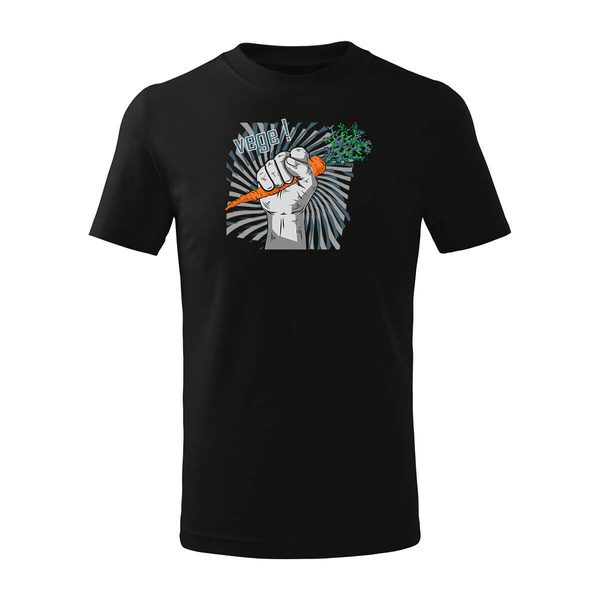 Koszulka dla dzieci dla wegetarian wegetariańska Vege czarna