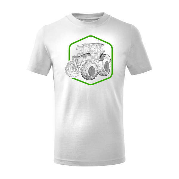Koszulka dla dzieci z traktorem John Deere dla rolnika biała