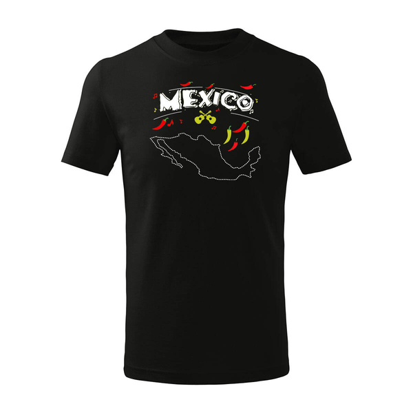 Koszulka dla dzieci dziecięca meksykańska Meksyk Mexico pamiątka z Meksyku czarna