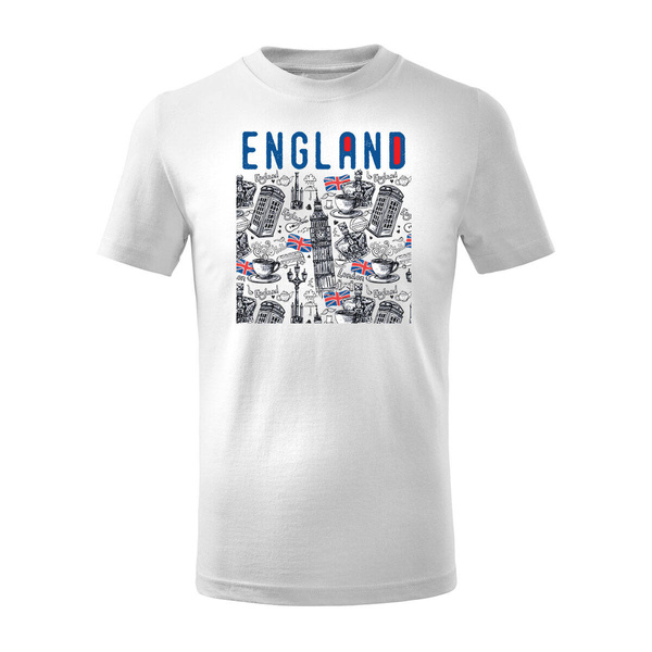 Koszulka dla dzieci dziecięca England Londyn dla anglisty z angielskim biała
