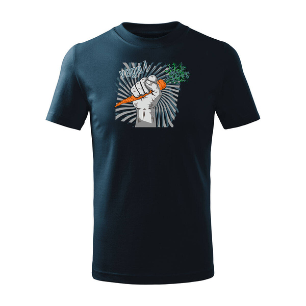 Koszulka dla dzieci dla wegetarian wegetariańska Vege granatowa