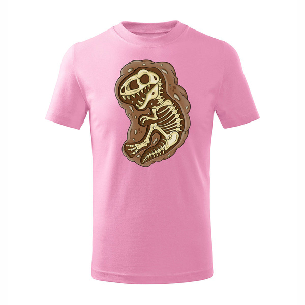 Koszulka dziecięca ze szkieletem dinozaura szkielet dinozaura różowa