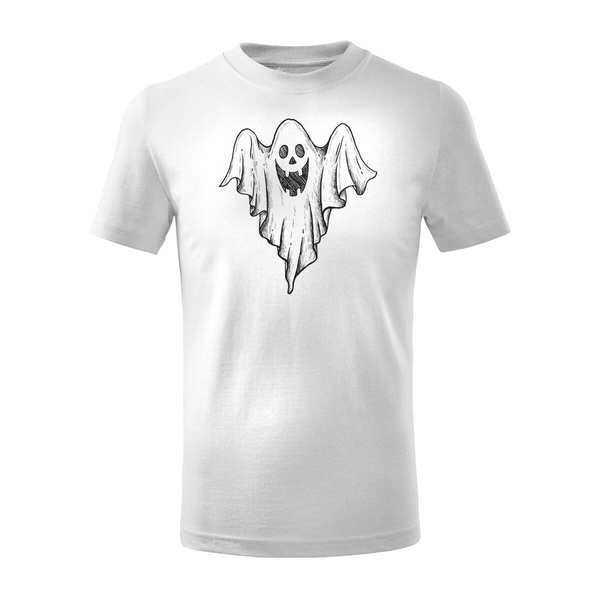 Koszulka dla dzieci dziecięca z duchem z duchami halloween na halloween biała