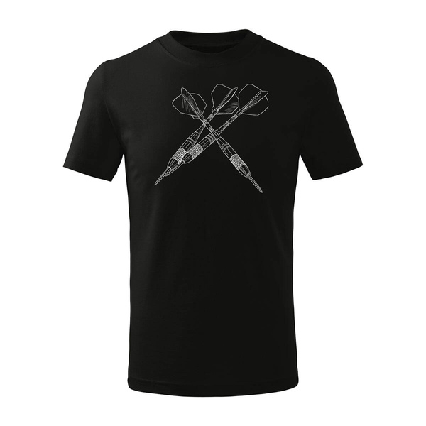 Koszulka dla dzieci dziecięca z rzutkami Dart Master rzutki gra w Darta czarna