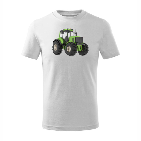 Koszulka dziecięca z traktorem traktor ciągnik z ciągnikiem biała