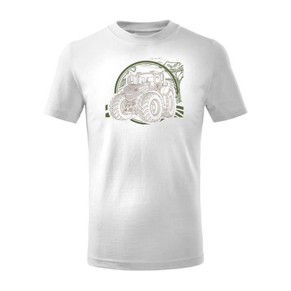 Koszulka dla dzieci z traktorem Fendt dla rolnika biała