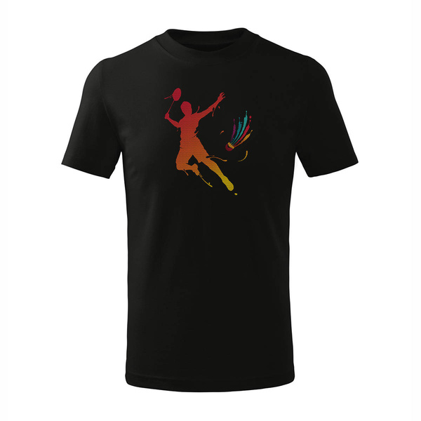 Koszulka dziecięca badminton z badmintonem do badmintona czarna