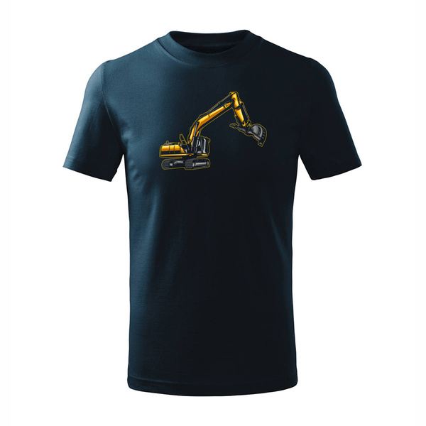 Koszulka dziecięca z koparką koparka w koparki granatowa