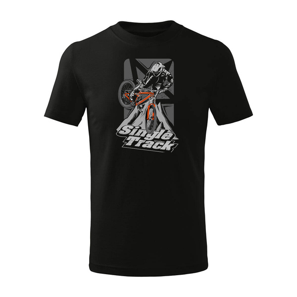 Koszulka dla dzieci dziecięca rowerowa na rower z rowerem górskim MTB Downhill Mountain Bike czarna