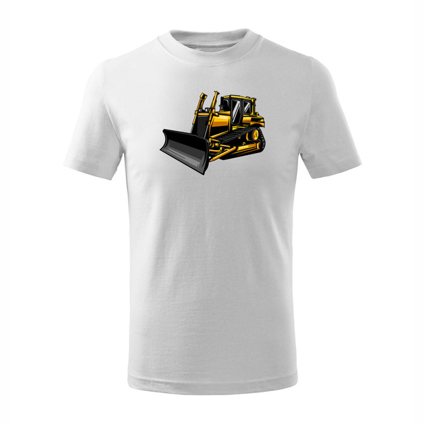 Koszulka dziecięca ze spychaczem spychacz spychaczami biała