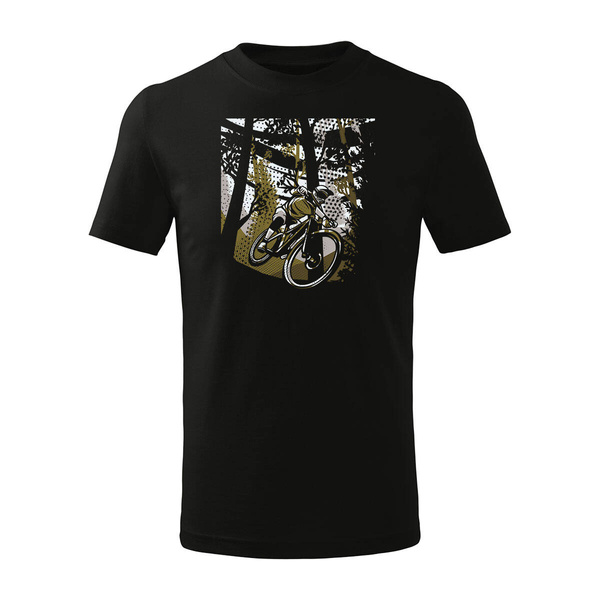 Koszulka dla dzieci dziecięca rowerowa na rower z rowerem górskim MTB Downhill Mountain Bike czarna