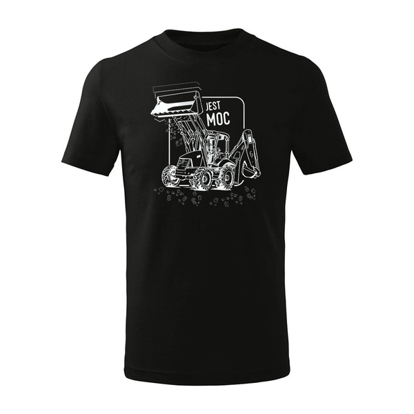 Koszulka dla dzieci dziecięca koparka z koparką dla operatora koparki czarna