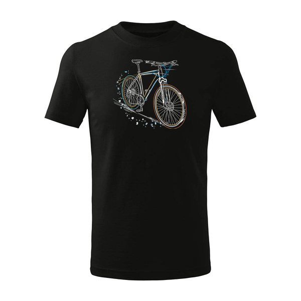 Koszulka dla dzieci dziecięca rowerowa na rower z rowerem górskim MTB Downhill Mountain Bike czarna
