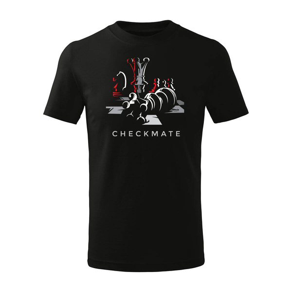 Koszulka dla dzieci dziecięca szachy dla szachisty z szachami w szachy szach mat czarna