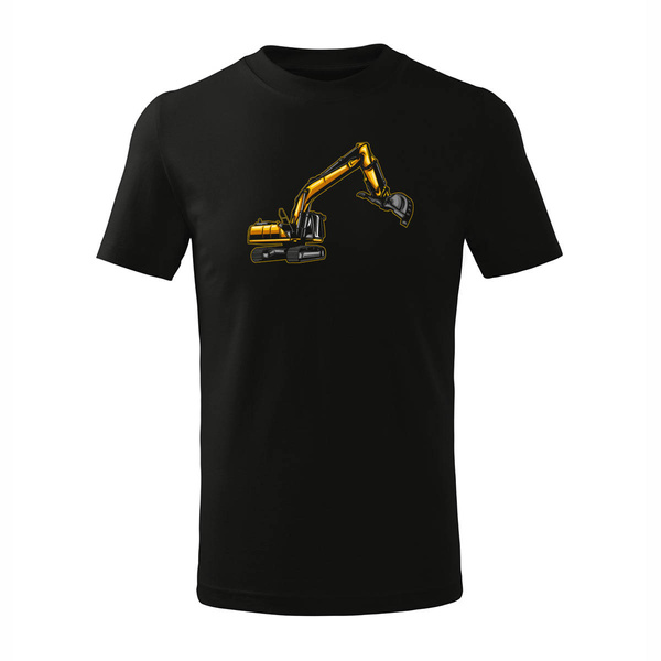 Koszulka dziecięca z koparką koparka w koparki czarna