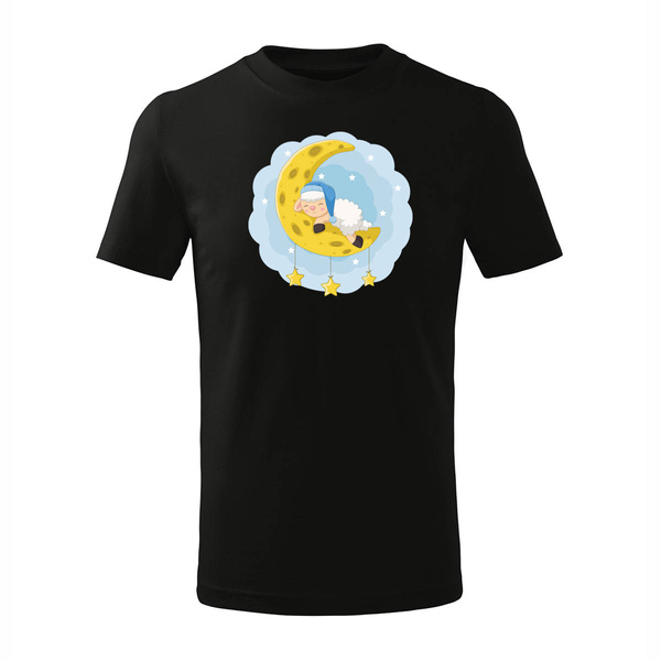 Koszulka dziecięca do spania z księżycem księżyc w księżyce czarna