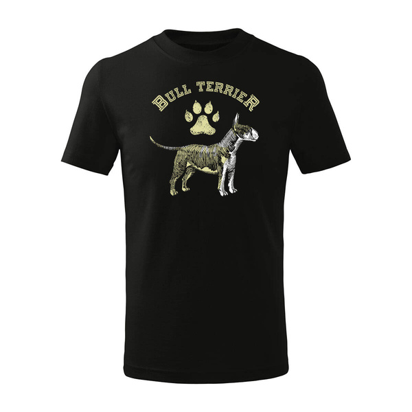 Koszulka dla dzieci dziecięca z bulterierem bulterier bull terrier czarna