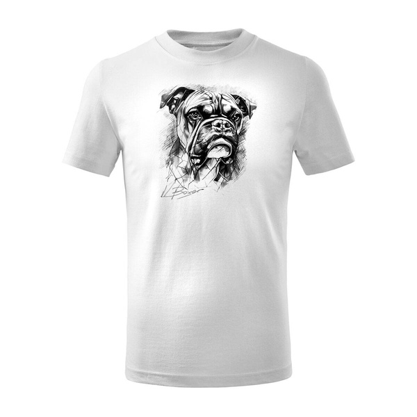 Koszulka dla dzieci dziecięca z psem Bokser Bokserem Boxer biała