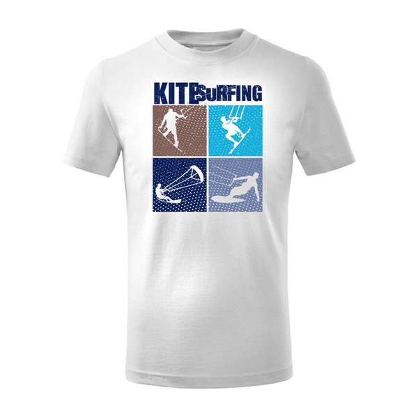 Koszulka dla dzieci dziecięca z kitesurfing kitesurfingiem biała