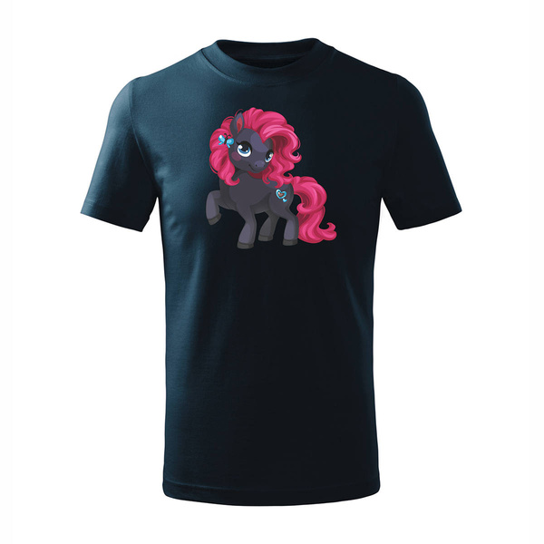 Koszulka dziecięca z kucykiem kucyk w kucyki granatowa