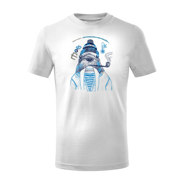 Koszulka dla dzieci dziecięca z morsem dla morsa morsowanie mors biała