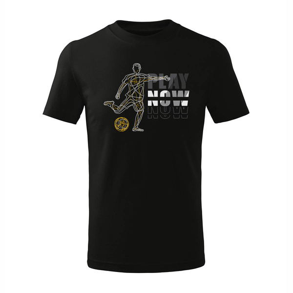 Koszulka dla dzieci dziecięca dla piłkarza z piłkarzem piłkarz piłkarska czarna