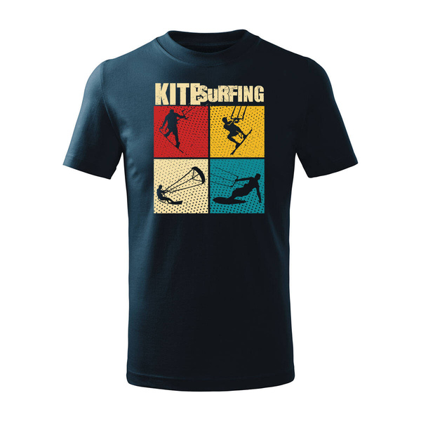 Koszulka dla dzieci dziecięca z kitesurfing kitesurfingiem granatowa