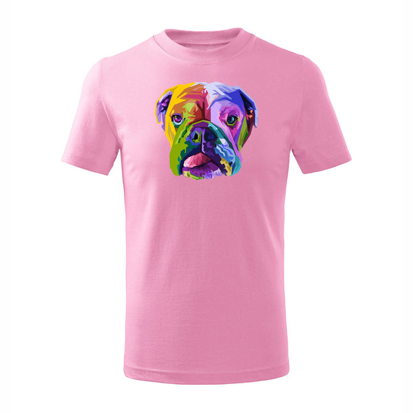 Koszulka dziecięca z psem bulldog angielski bulldogiem angielskim buldog różowa