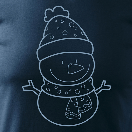 Wyprzedaż - koszulka świąteczna na święta z bałwanem bałwan męska granatowa