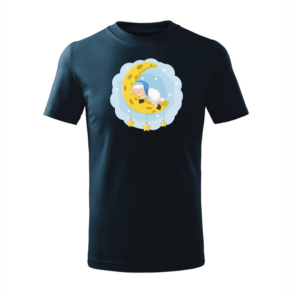 Koszulka dziecięca do spania z księżycem księżyc w księżyce granatowa