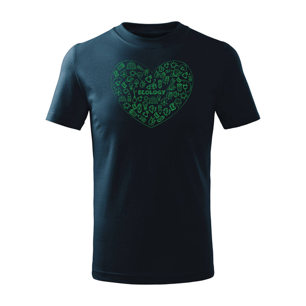 Koszulka dla dzieci dziecięca ekologia czyste powietrze prezent dla ekologa eco eko ekologiczna granatowa