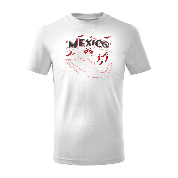 Koszulka dla dzieci dziecięca meksykańska Meksyk Mexico pamiątka z Meksyku biała