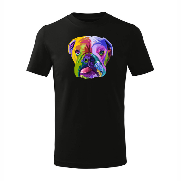 Koszulka dziecięca z psem bulldog angielski bulldogiem angielskim buldog czarna