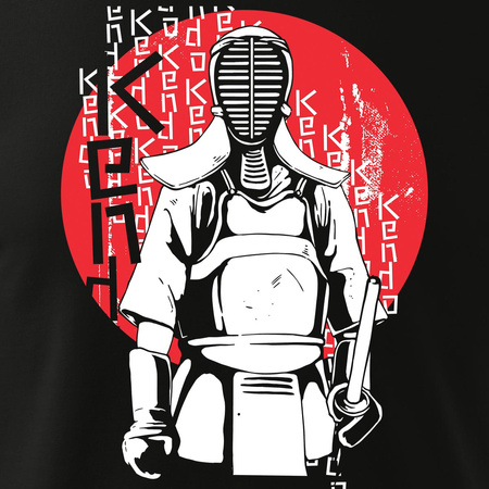 Wyprzedaż - koszulka dla dzieci dziecięca azjatycka japońska kendo z samurajem ninja karate czarna