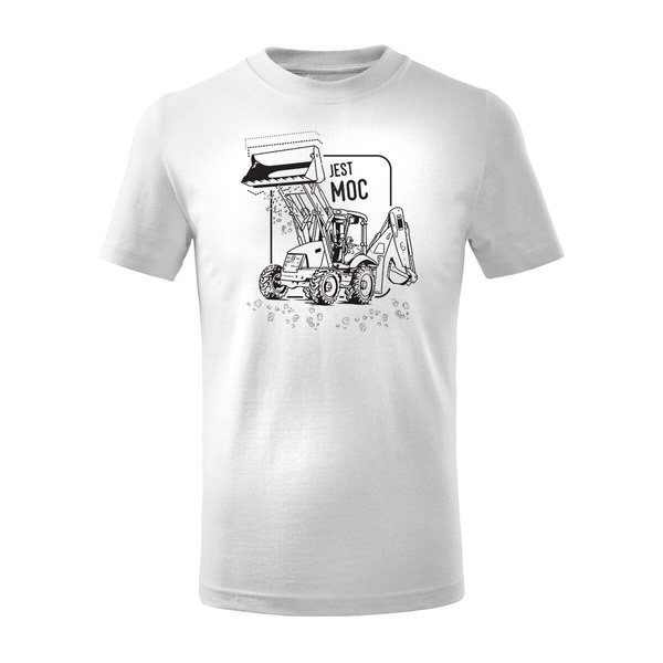 Koszulka dla dzieci dziecięca koparka z koparką dla operatora koparki biała