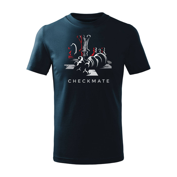 Koszulka dla dzieci dziecięca szachy dla szachisty z szachami w szachy szach mat granatowa