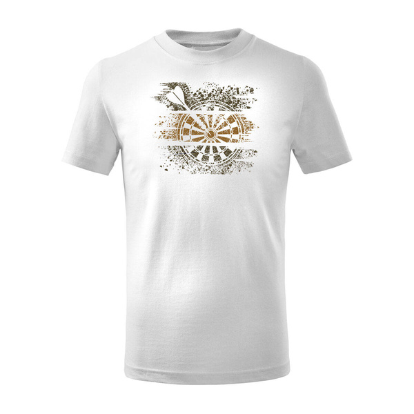 Koszulka dla dzieci dziecięca z rzutkami Dart Master rzutki gra w Darta biała